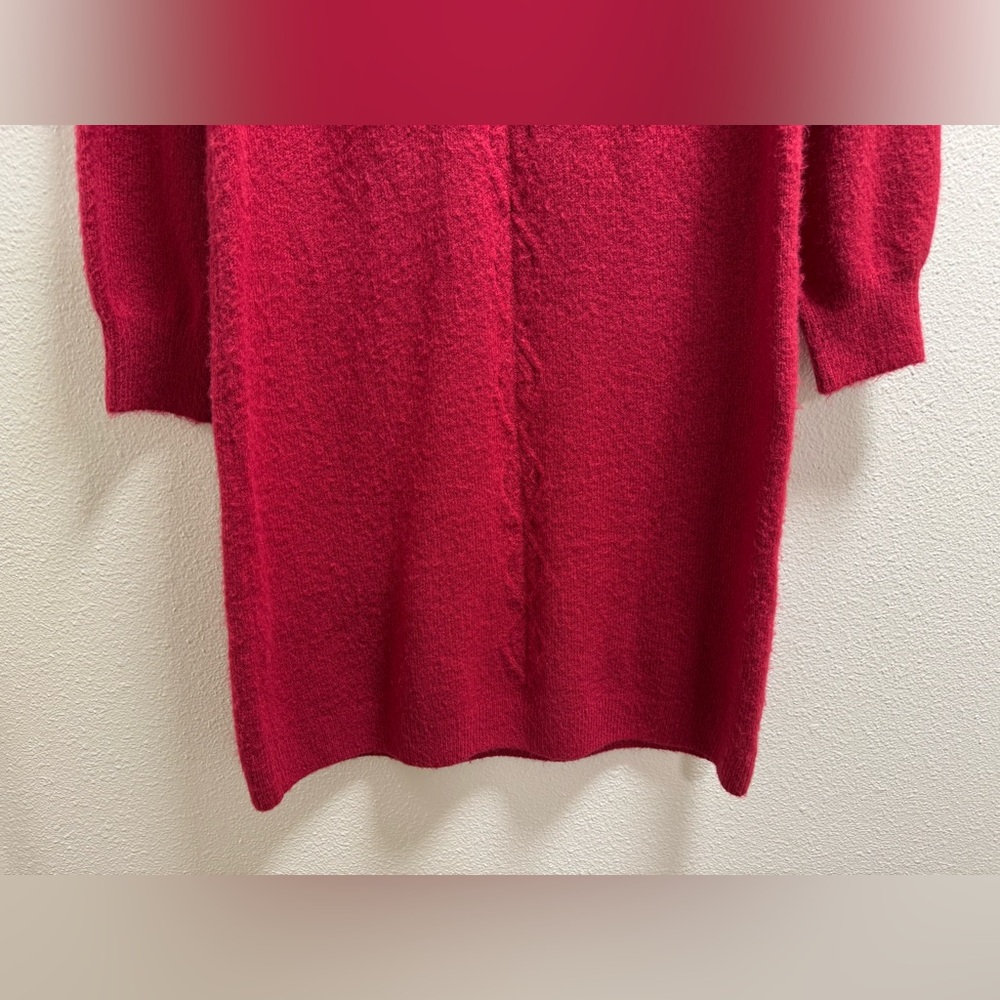 Soft Surroundings Ellen Cowl Neck Knit Sweater Dress Stretch Red Medium - Picture 6 of 10